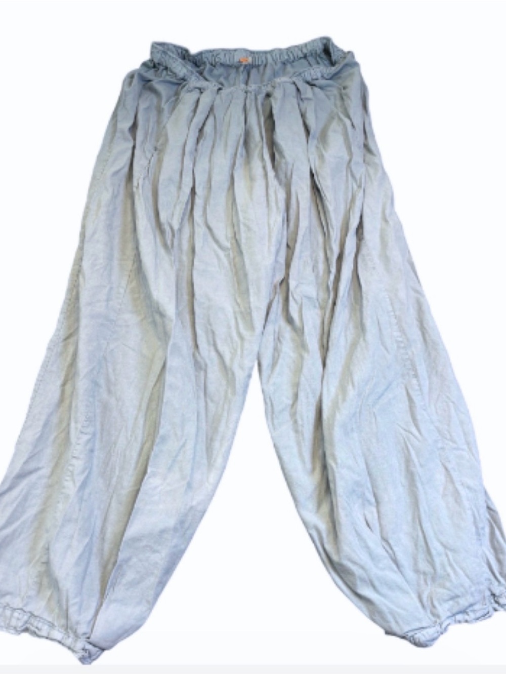 Free People We The Free Lily Fields Cinch Balloon Jeans blue/ grey Jogger S EUC